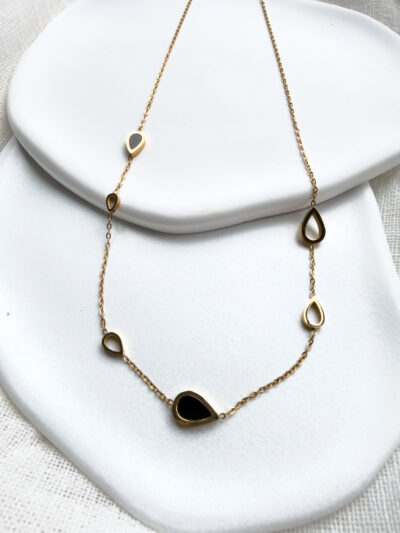 Glass and Black Necklace