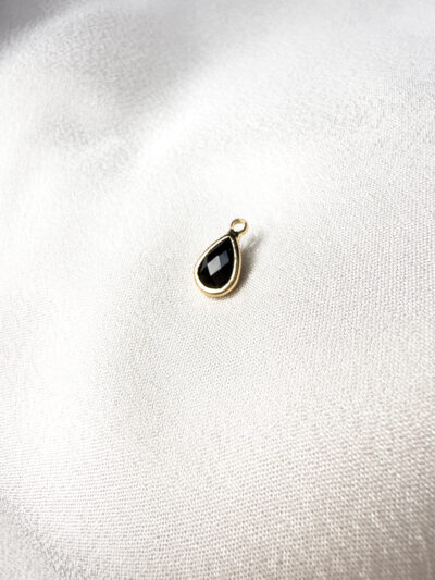 Black Teardrop Charm