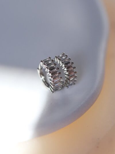 Baguette Earrings - Silver