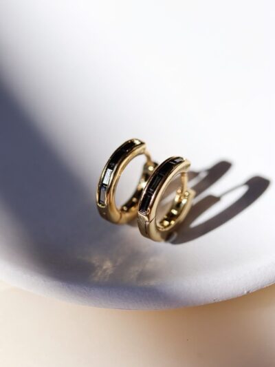 Amélie Earrings - Black Baguette