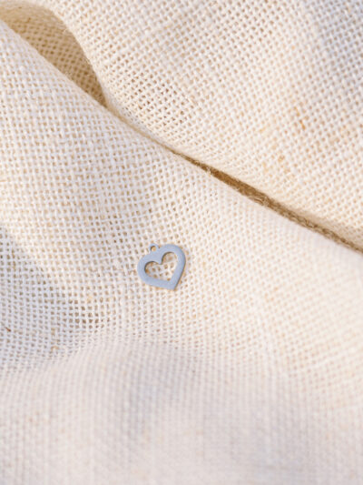 Flat Heart Charm Silver