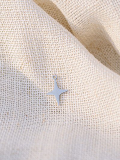 Flat Star Charm Silver