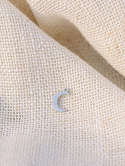 Flat Moon Charm Silver